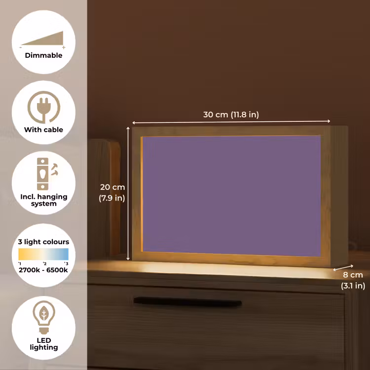 Deep - Plum - Paars Light Box met kabel (Tafellamp) klein 924 -USP_EN