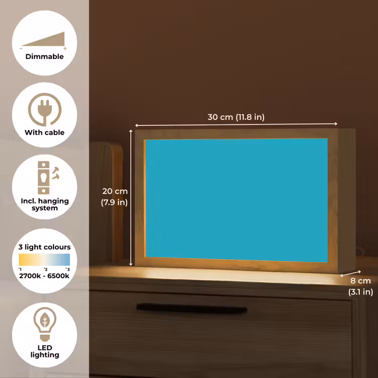 Deep - Turquoise - Turkoois Light Box met kabel (Tafellamp) klein 924 -USP_EN