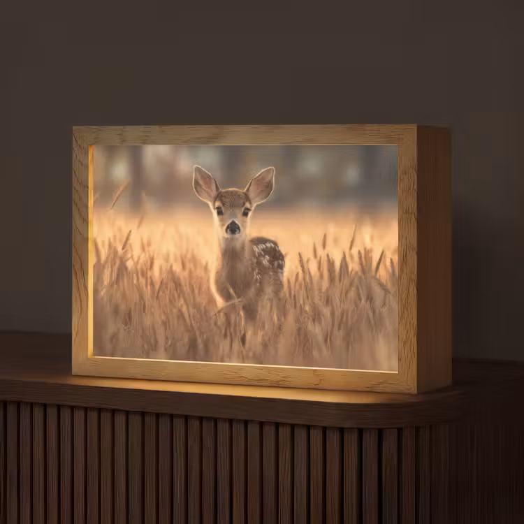Hert - Graanveld - Bruin Light Box met kabel (Tafellamp) klein -z3d_website