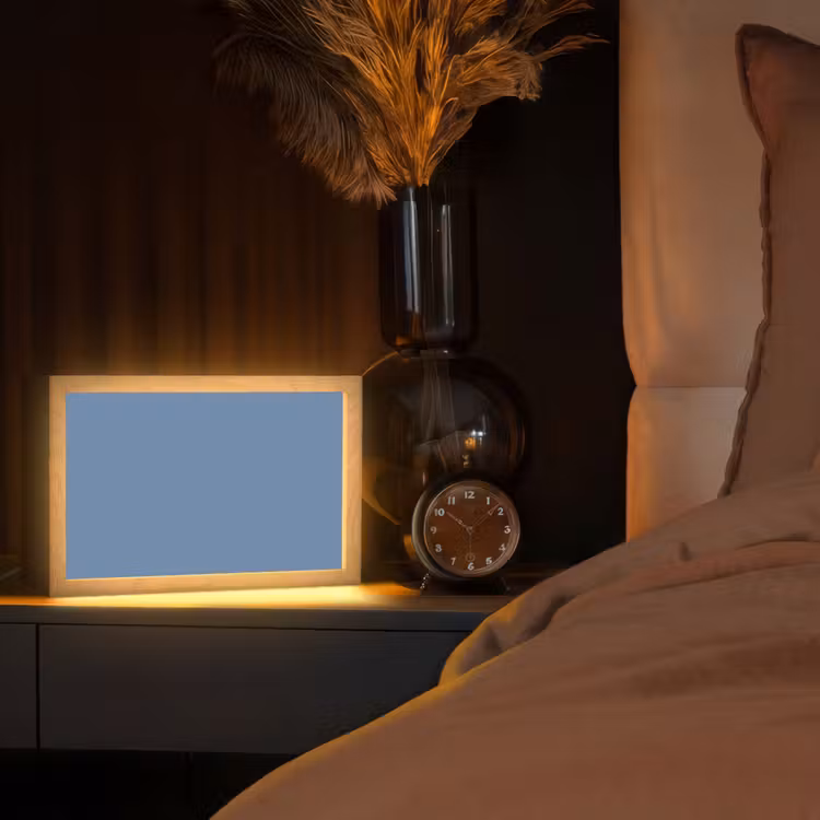 Denim - Breeze - Blauw Light Box met kabel (Tafellamp) klein 924 -sfeer1