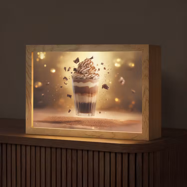 Dessert - Chocolade - Zoet - Eten Light Box met kabel (Tafellamp) klein -z3d_website