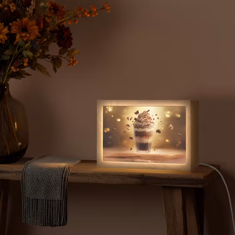 Dessert - Chocolade - Zoet - Eten Light Box met kabel (Tafellamp) klein -sfeer4