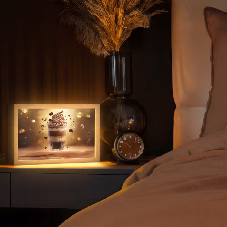Dessert - Chocolade - Zoet - Eten Light Box met kabel (Tafellamp) klein -sfeer1