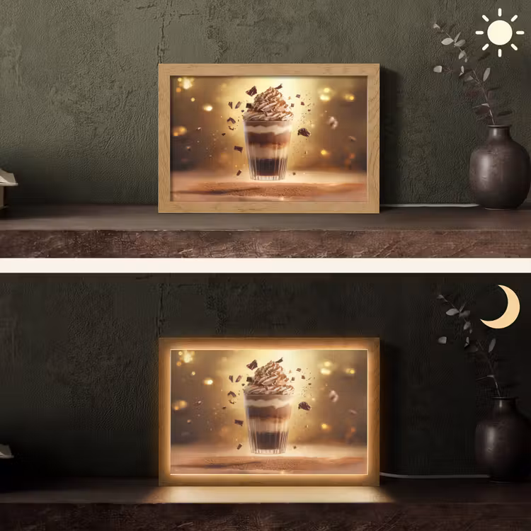 Dessert - Chocolade - Zoet - Eten Light Box met kabel (Tafellamp) klein -sfeer3