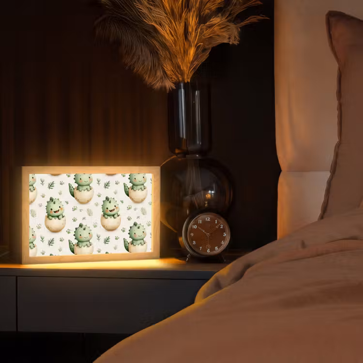 Dino - Eieren - Groen Light Box met kabel (Tafellamp) klein 924 -sfeer1