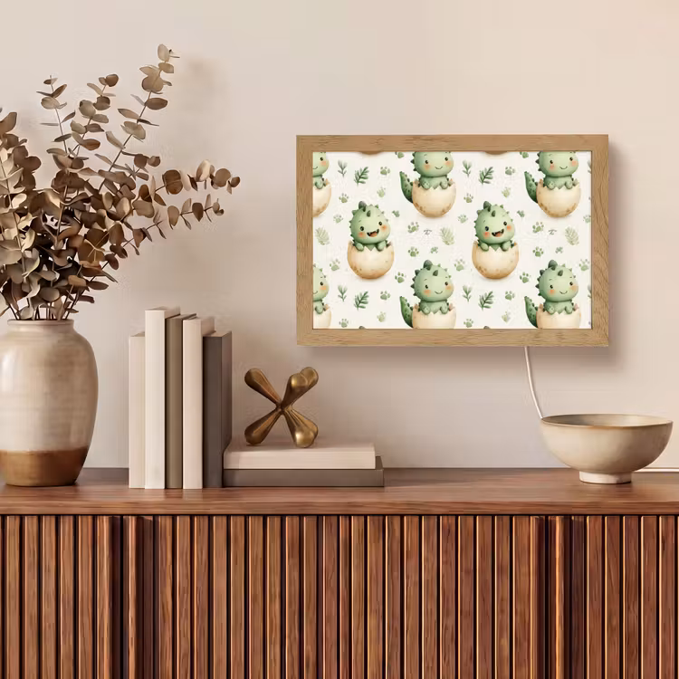 Dino - Eieren - Groen Light Box met kabel (Tafellamp) klein 924 -sfeer2