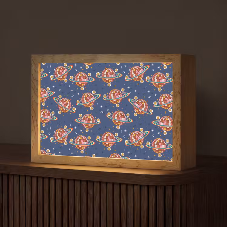 Disco - Blauw - Patroon Light Box met kabel (Tafellamp) klein 924 -z3d_website