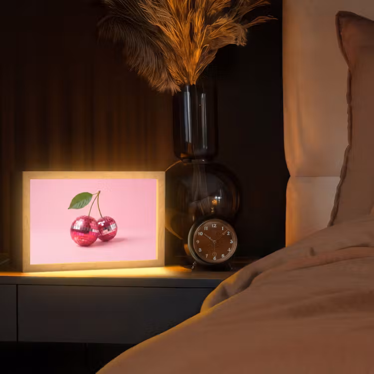 Disco - Kersen - Roze Light Box met kabel (Tafellamp) klein -sfeer1
