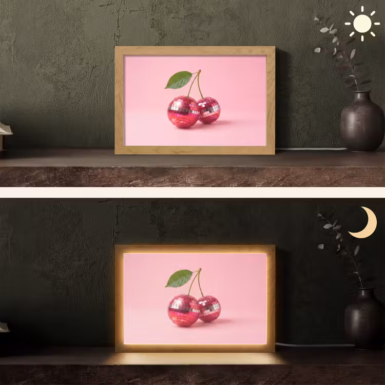 Disco - Kersen - Roze Light Box met kabel (Tafellamp) klein -sfeer3