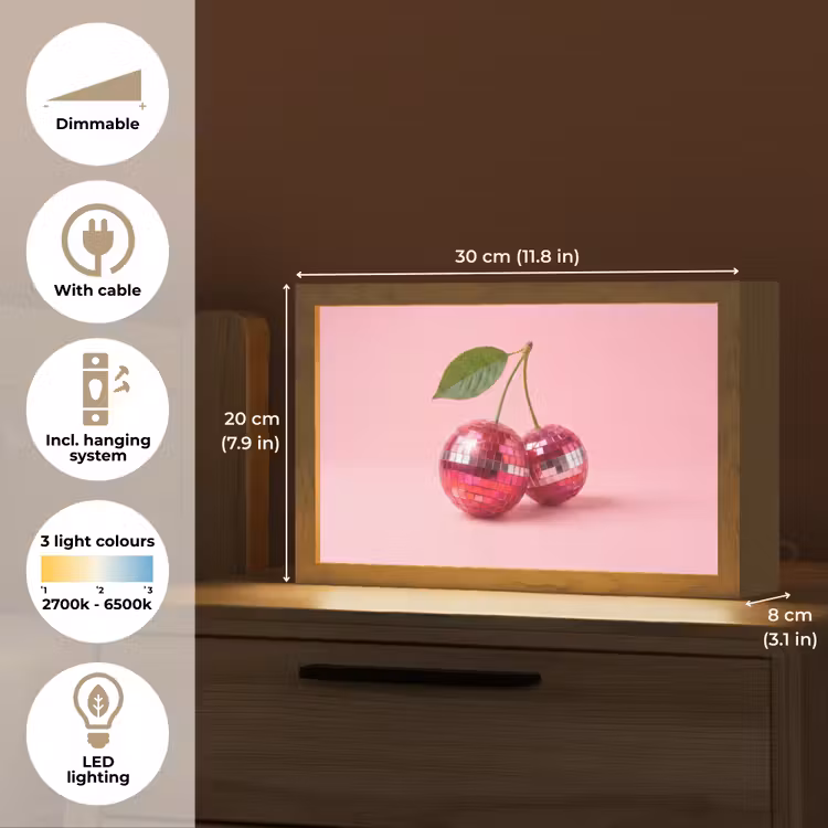 Disco - Kersen - Roze Light Box met kabel (Tafellamp) klein -USP_EN