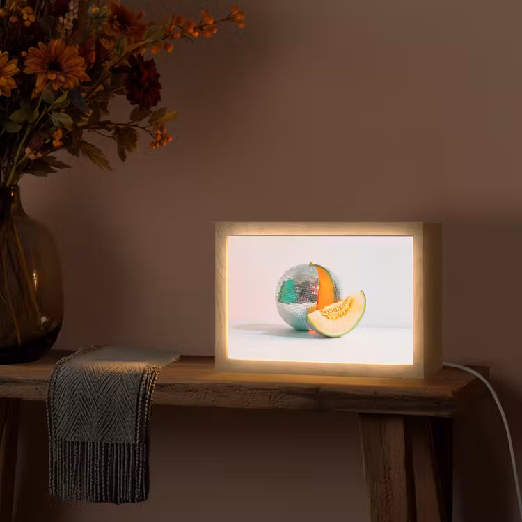 Disco - Discobal - Meloen - Pastel Light Box met kabel (Tafellamp) klein -sfeer4