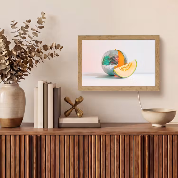Disco - Discobal - Meloen - Pastel Light Box met kabel (Tafellamp) klein -sfeer2