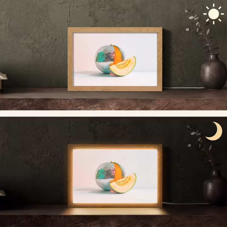 Disco - Discobal - Meloen - Pastel Light Box met kabel (Tafellamp) klein -sfeer3