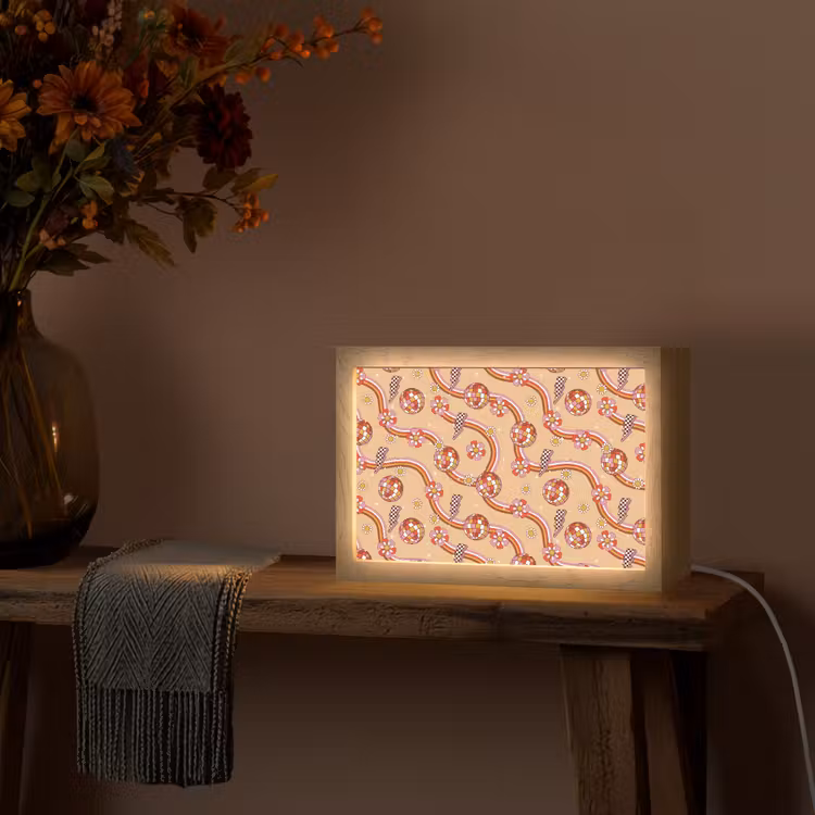 Disco - Patroon - Lijnen Light Box met kabel (Tafellamp) klein 924 -sfeer4