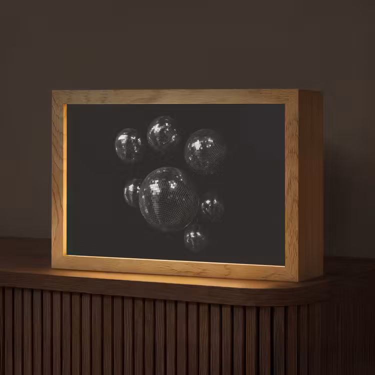 Discoballen - Minimalistisch - Zwart Light Box met kabel (Tafellamp) klein -z3d_website