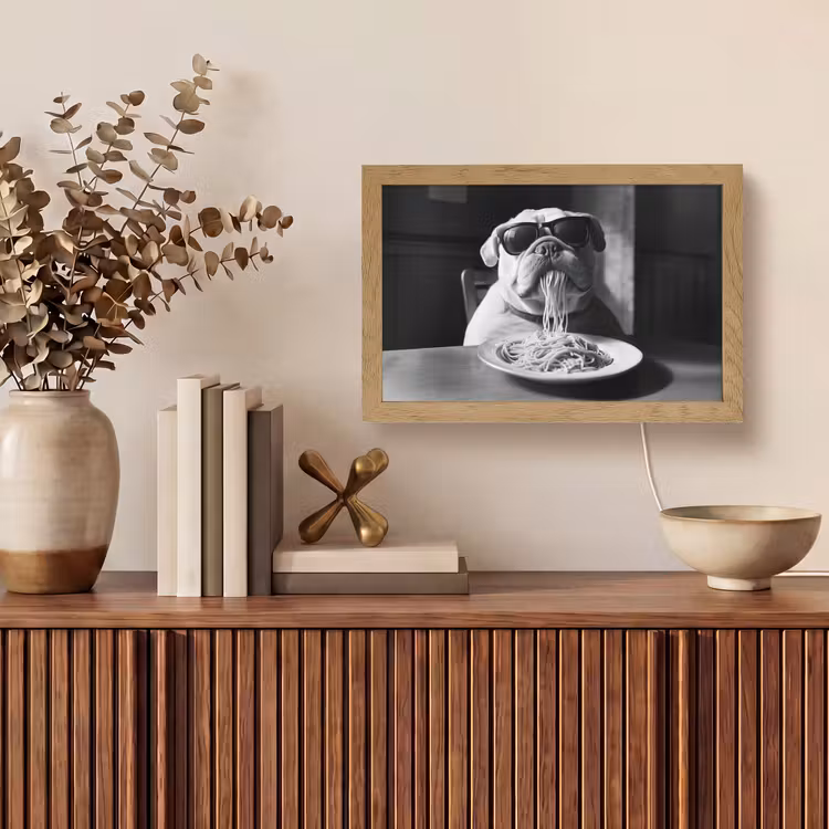 Hond - Bulldog - Pasta - Bril - Stoer - Dieren Light Box met kabel (Tafellamp) klein -sfeer2