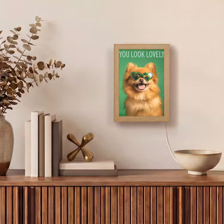 Hond - Zonnebril - Valentijn - Love Light Box met kabel (Tafellamp) klein -sfeer2