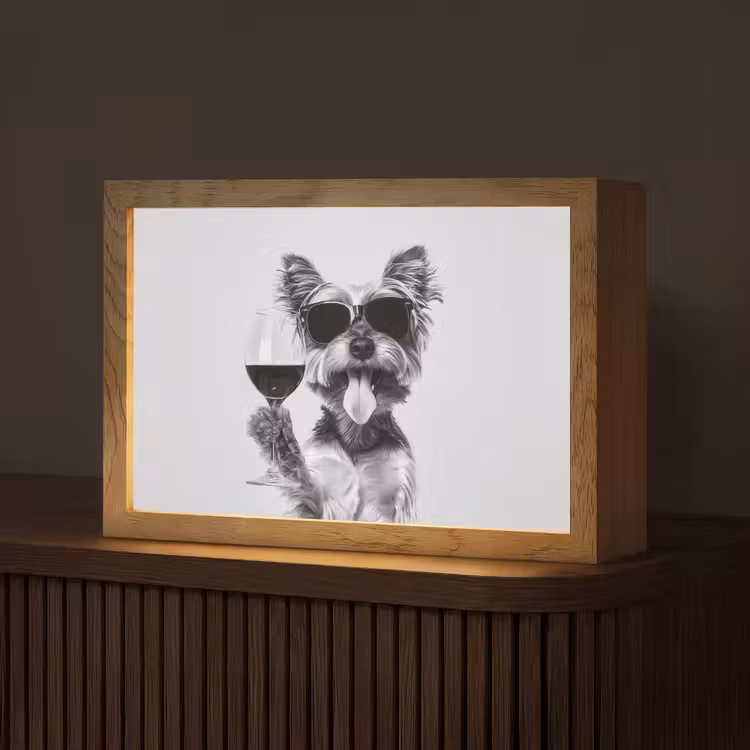 Hondje - Wijnglas - Zonnebril - Enthousiast Light Box met kabel (Tafellamp) klein -z3d_website