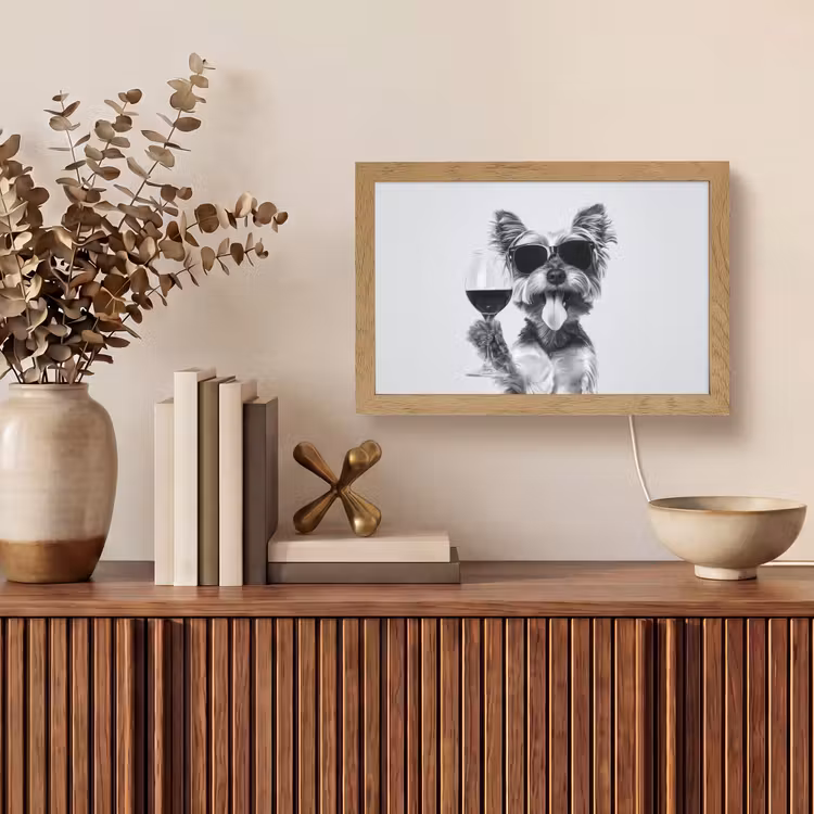 Hondje - Wijnglas - Zonnebril - Enthousiast Light Box met kabel (Tafellamp) klein -sfeer2