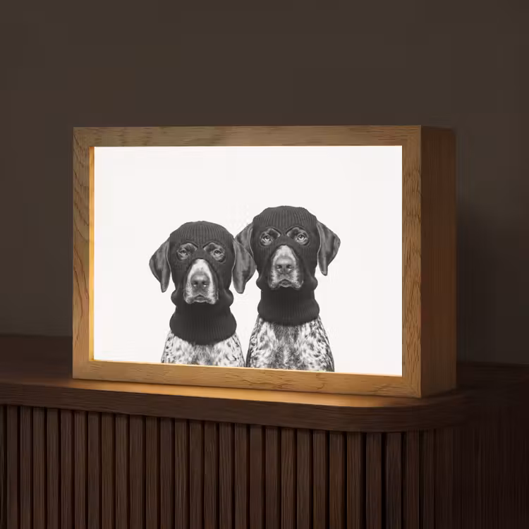 Honden - Bivakmuts - Zwart - wit Light Box met kabel (Tafellamp) klein -z3d_website
