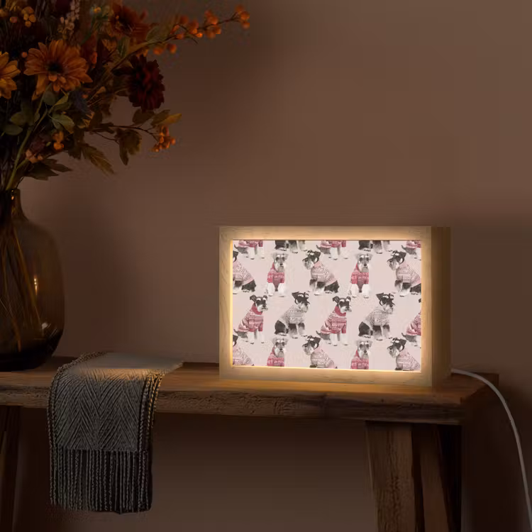 Honden - Truien - Rood Light Box met kabel (Tafellamp) klein 924 -sfeer4