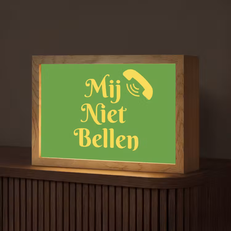 Mij niet bellen - Telefoon - Groen Light Box met kabel (Tafellamp) klein -z3d_website