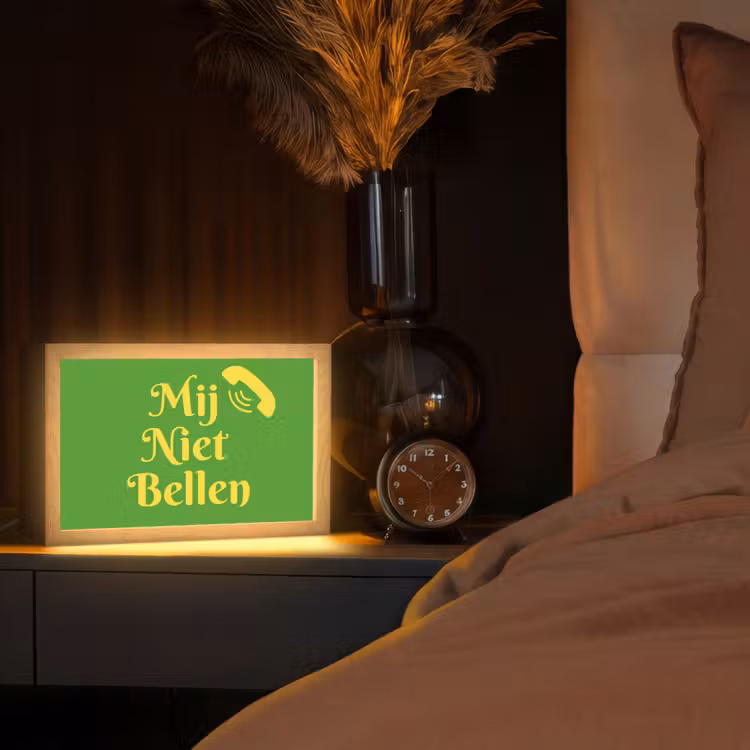 Mij niet bellen - Telefoon - Groen Light Box met kabel (Tafellamp) klein -sfeer1
