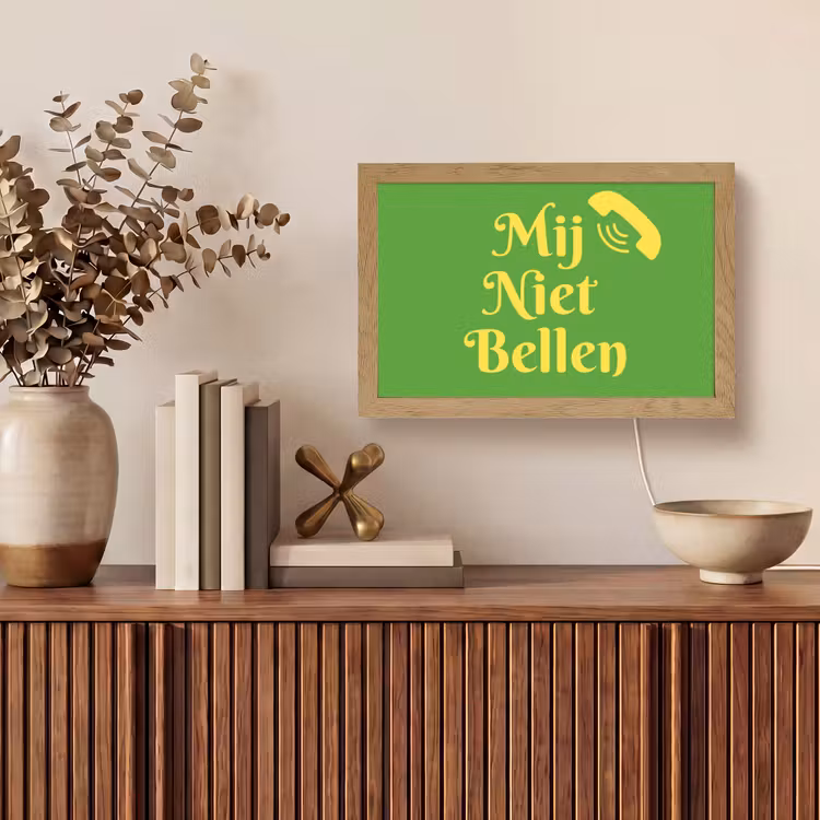 Mij niet bellen - Telefoon - Groen Light Box met kabel (Tafellamp) klein -sfeer2