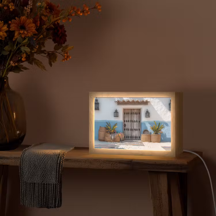 Deur - Manden - Planten Light Box met kabel (Tafellamp) klein -sfeer4