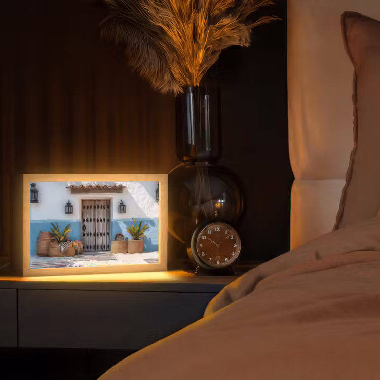 Deur - Manden - Planten Light Box met kabel (Tafellamp) klein -sfeer1