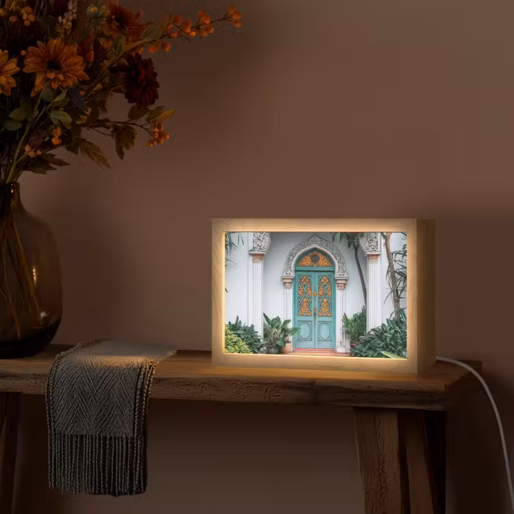 Deur - Patronen - Planten Light Box met kabel (Tafellamp) klein -sfeer4