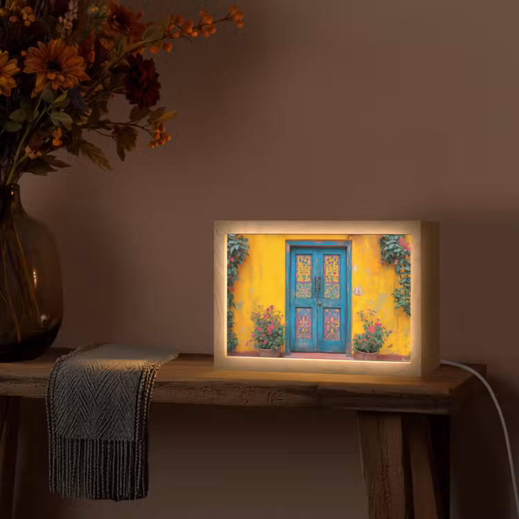 Deuren - Kleurrijk - Planten Light Box met kabel (Tafellamp) klein -sfeer4