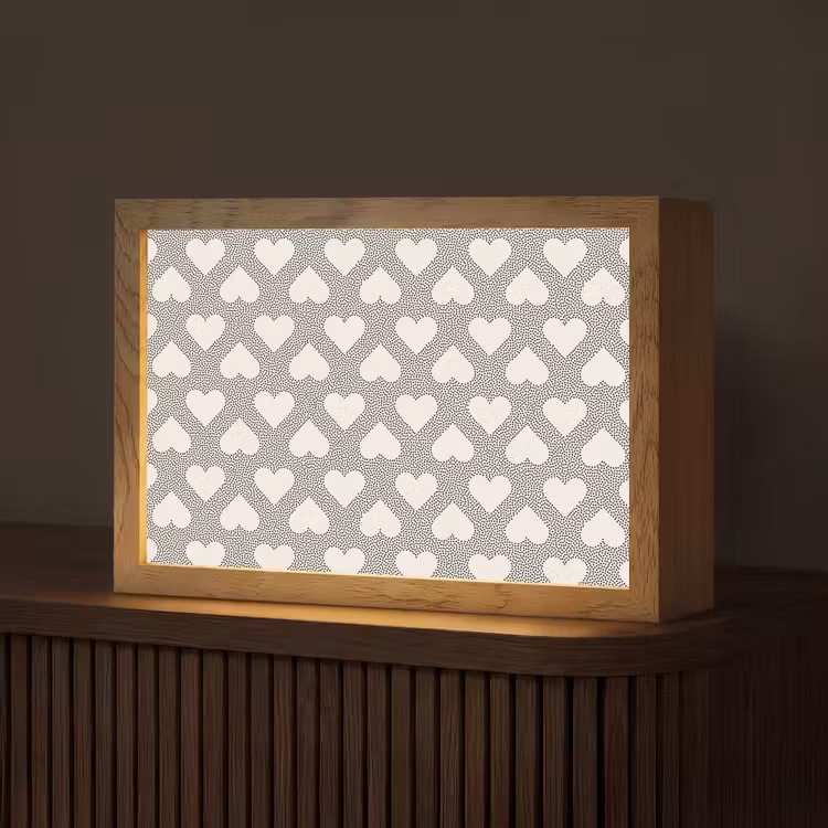 Stippen - Hart - Zwart - Wit Light Box met kabel (Tafellamp) klein 924 -z3d_website