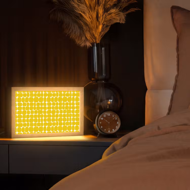 Stippen - Modern - Geel Light Box met kabel (Tafellamp) klein 924 -sfeer1