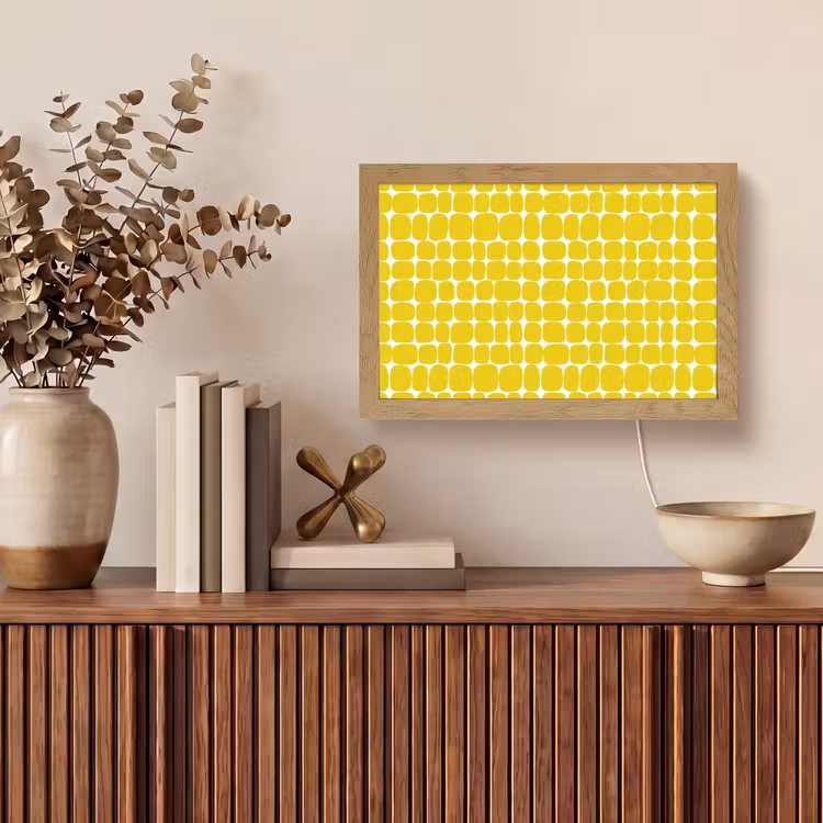Stippen - Modern - Geel Light Box met kabel (Tafellamp) klein 924 -sfeer2