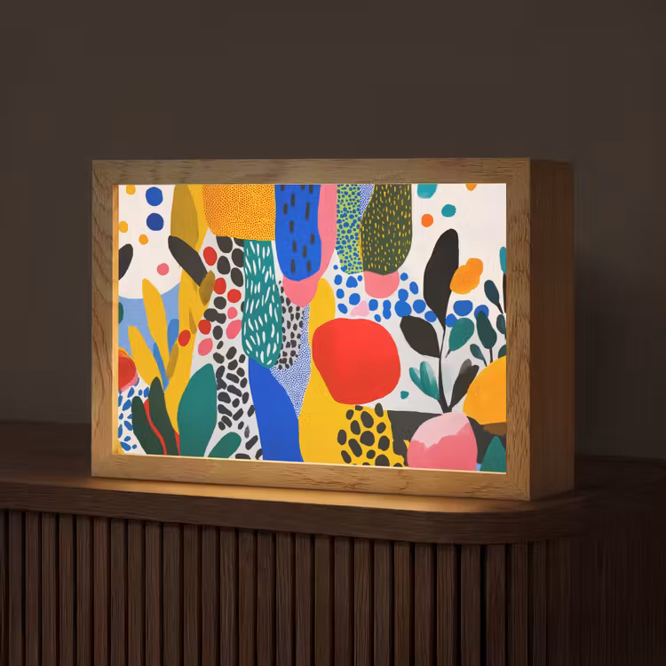 Stippen - Vormen - Modern - Kleuren Light Box met kabel (Tafellamp) klein -z3d_website