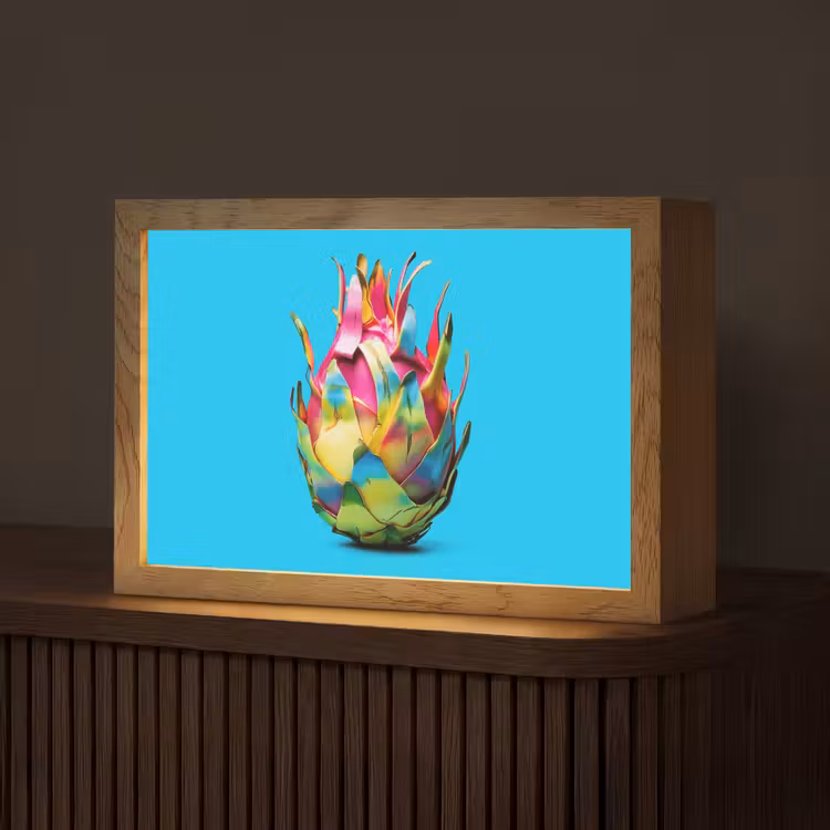 Drakenfruit - Blauw - Levendig Light Box met kabel (Tafellamp) klein -z3d_website