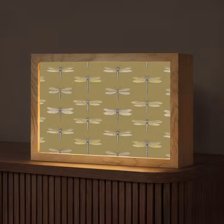 Libellen - Patroon - Groen Light Box met kabel (Tafellamp) klein 924 -z3d_website
