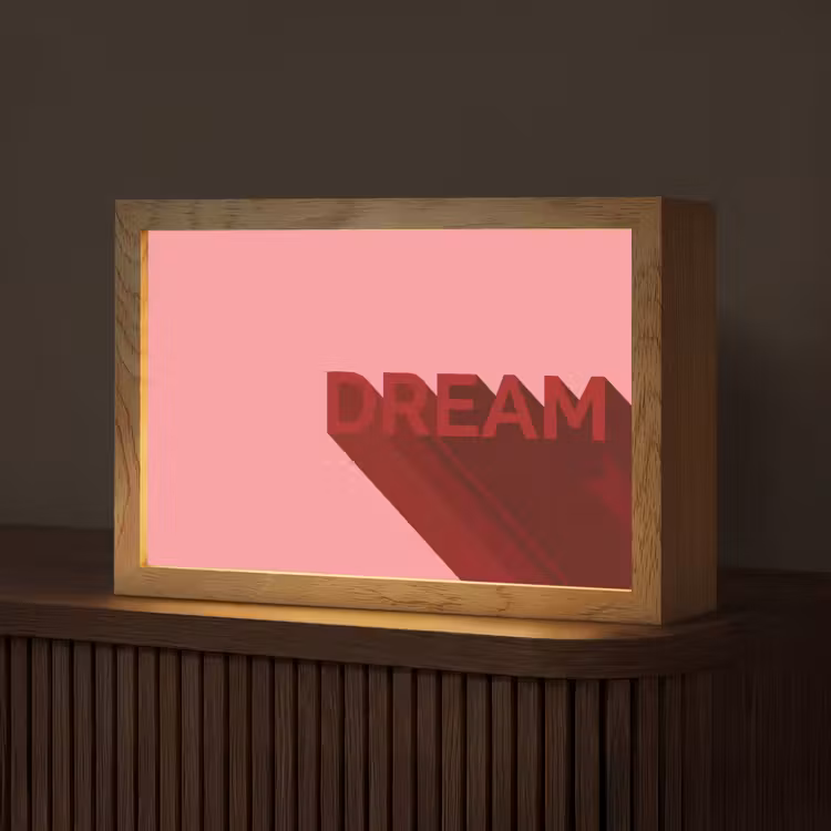 Dream - 3D - Rood - Roze Light Box met kabel (Tafellamp) klein -z3d_website