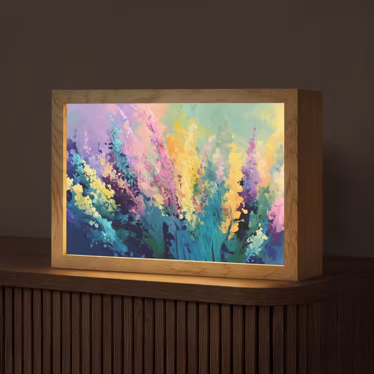 Dromerige - Langgerekte bloemen Light Box met kabel (Tafellamp) klein -z3d_website