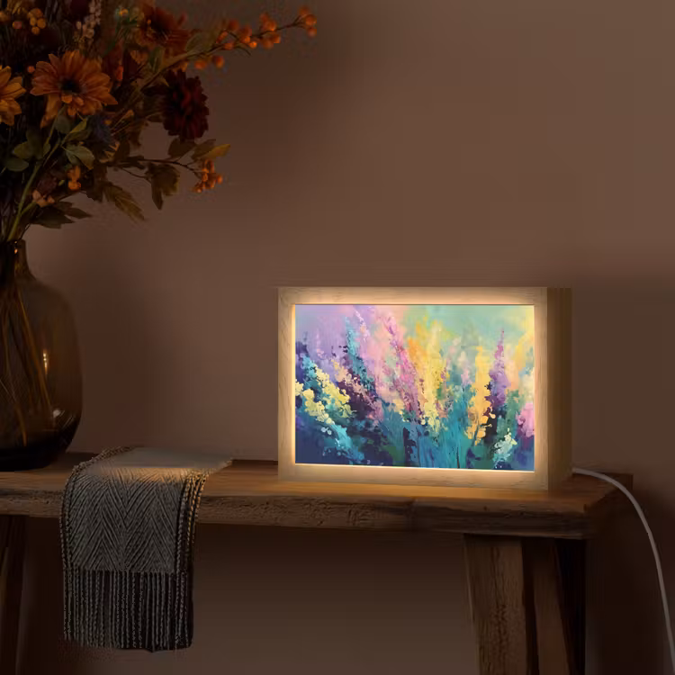 Dromerige - Langgerekte bloemen Light Box met kabel (Tafellamp) klein -sfeer4