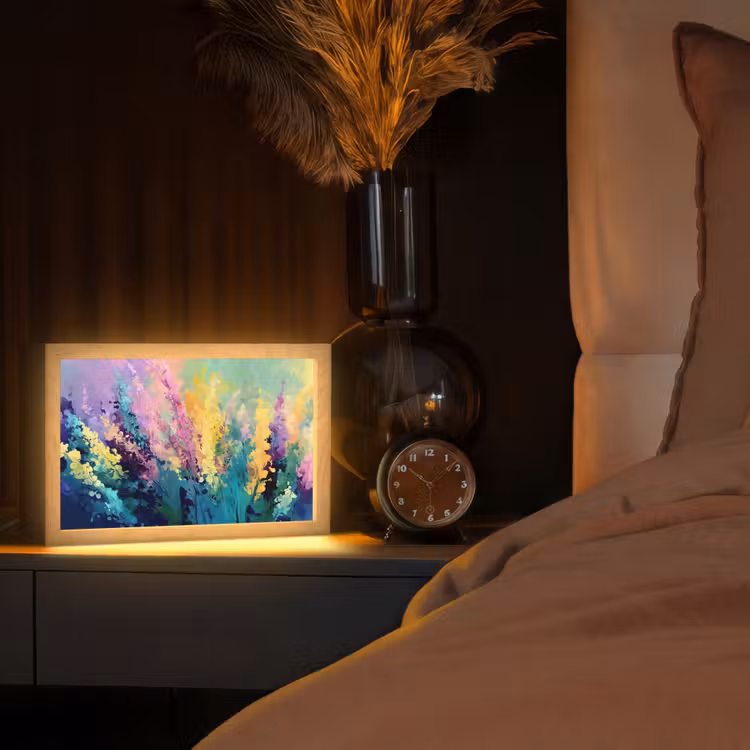 Dromerige - Langgerekte bloemen Light Box met kabel (Tafellamp) klein -sfeer1