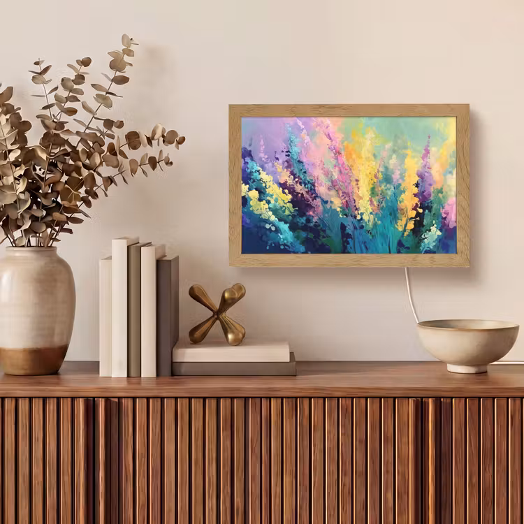 Dromerige - Langgerekte bloemen Light Box met kabel (Tafellamp) klein -sfeer2