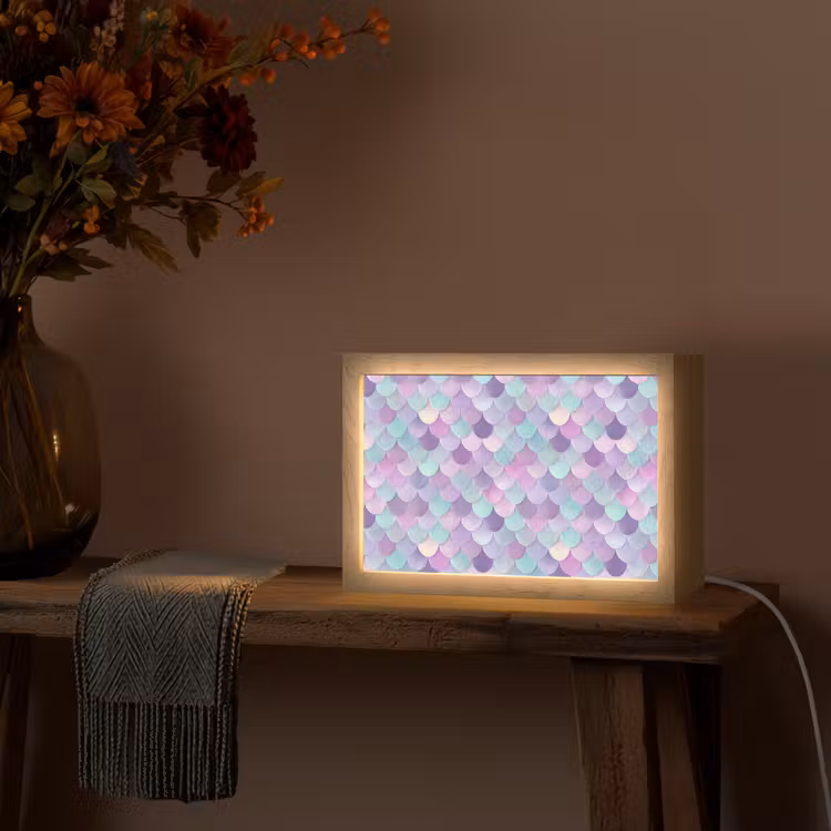 Dromerig - Zeemeermin - Pastel Light Box met kabel (Tafellamp) klein 924 -sfeer4