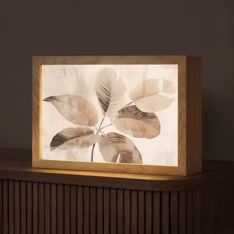 Gedroogde plant - Natuur - Bruin - Planten Light Box met kabel (Tafellamp) klein -z3d_website