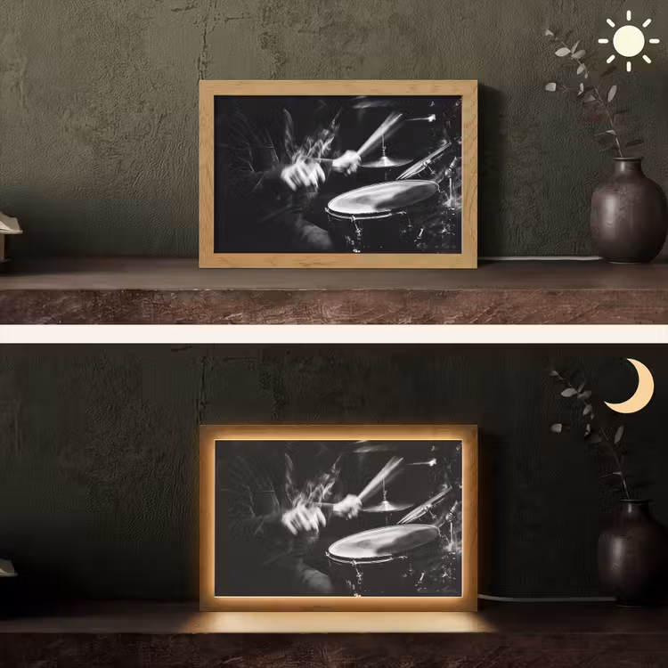 Drummer - Zwart - Drumstel Light Box met kabel (Tafellamp) klein -sfeer3