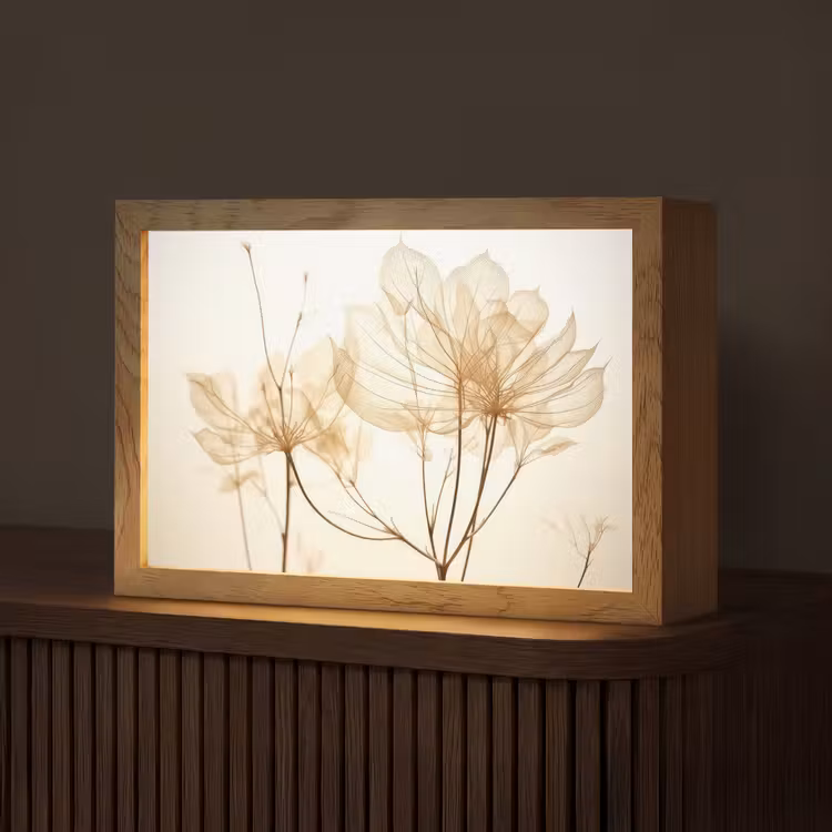 Droogbloemen - Beige - Planten - Wit Light Box met kabel (Tafellamp) klein -z3d_website