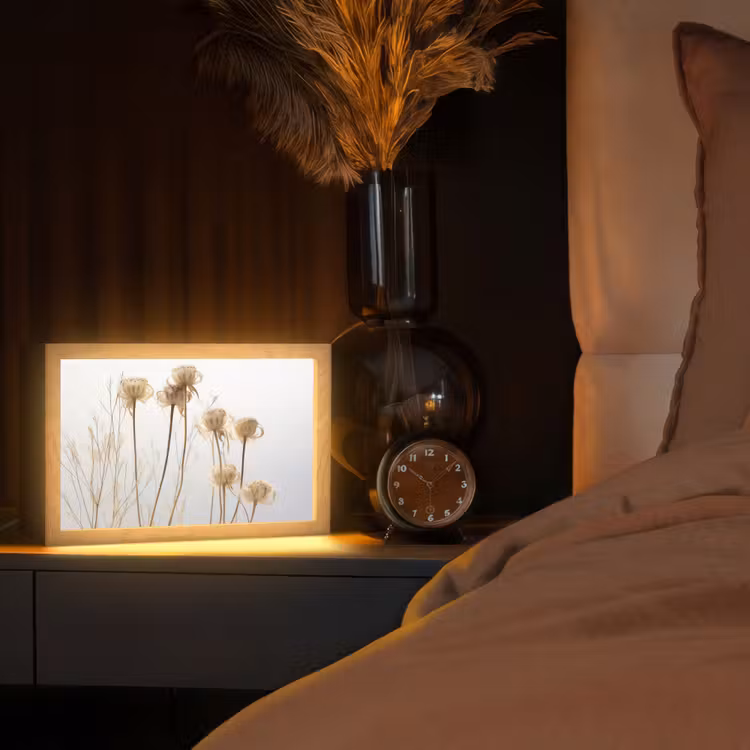 Droogbloemen - Natuur - Botanisch Light Box met kabel (Tafellamp) klein -sfeer1