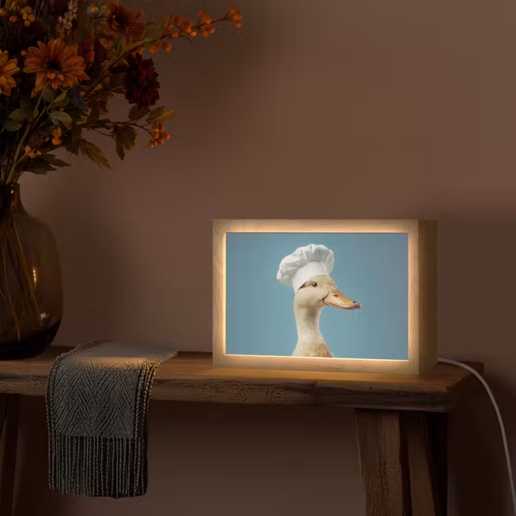 Eend - Koksmuts - Cute - Vogel Light Box met kabel (Tafellamp) klein -sfeer4