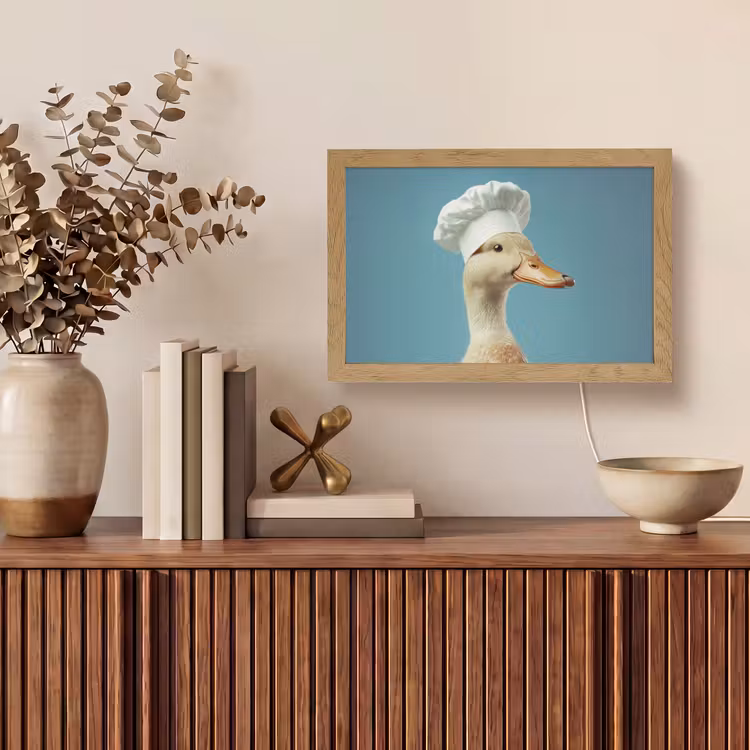 Eend - Koksmuts - Cute - Vogel Light Box met kabel (Tafellamp) klein -sfeer2